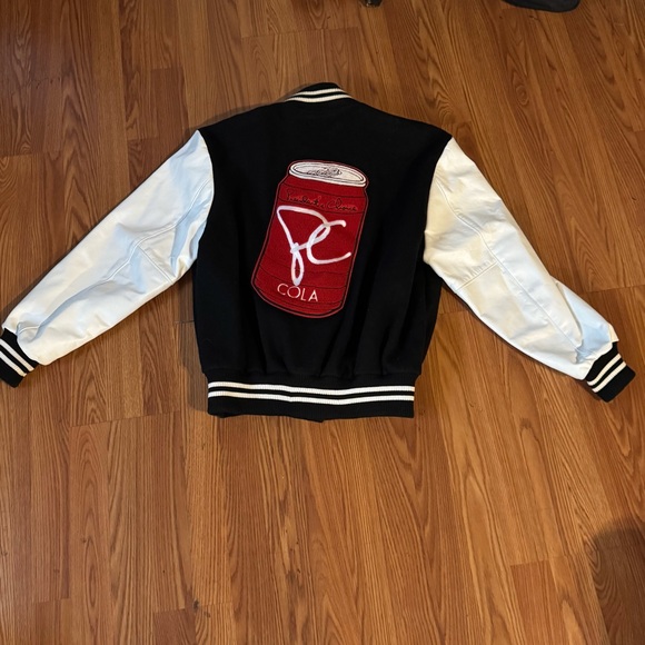 Snowear Black White Leather Sleeves Vintage RC Cola Varsity Letterman Jacket - Picture 6 of 6